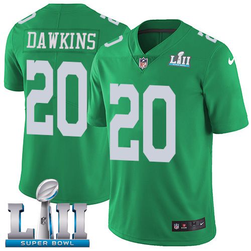 Men Philadelphia Eagles #20 Dawkins Dark green Limited 2018 Super Bowl NFL Jerseys